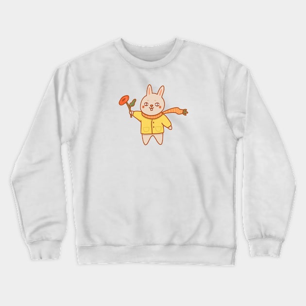 Flower Bunny Crewneck Sweatshirt by krowsunn